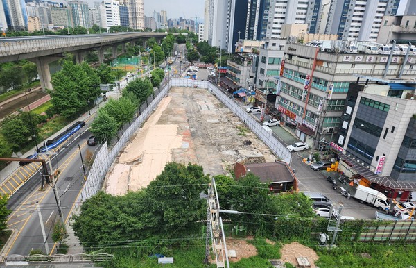 ▲ 마장동 먹자골목 부지 모습. 해당 부지에는 60면 규모의 공영주차장이 조성될 예정이다.