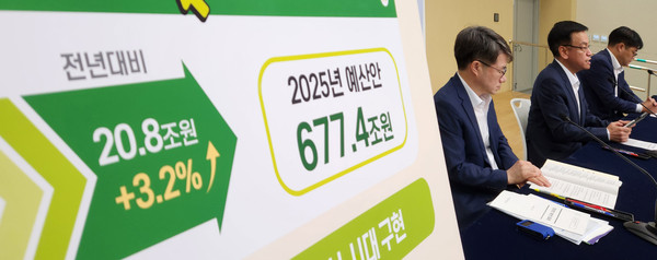 ▲ 최상목 부총리 겸 기획재정부 장관이 지난 22일 세종시 정부세종청사에서 2025년 예산안을 발표하고 있다. /뉴시스