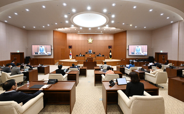 ▲ 제331회 임시회 1차 본회의 모습.