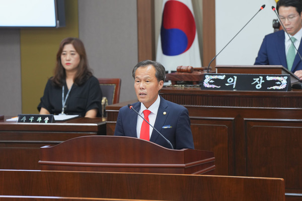 ▲ 서과석 의원 5분 자유발언 모습.