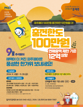 ▲ 파주페이 충전 한도 상향 관련 안내물.