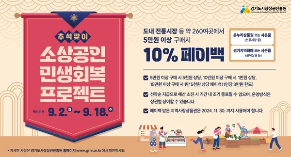 ▲ 구리시 추석 맞이 소상공인 민생회복 프로젝트 홍보물.