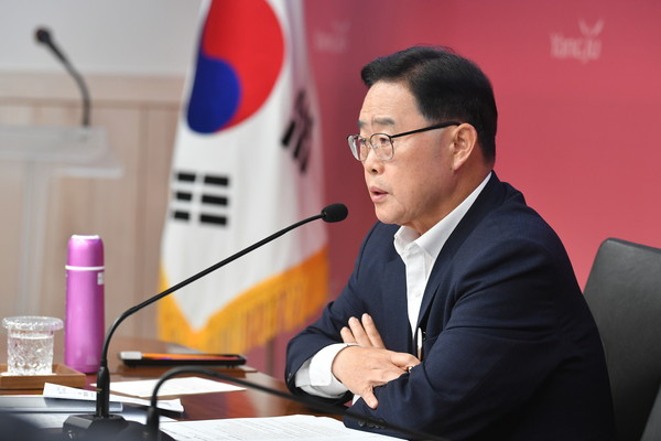 ▲ 강수현 양주시장이 지난 9월 3일 천일홍축제 간부회의에 참석했다.