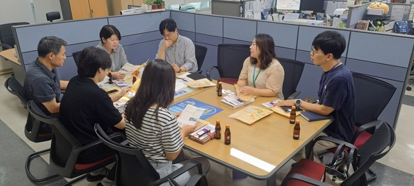 ▲ 한국전력 부천지사 방문 스마트 온(溫)부천 APP 교육 실시 모습.