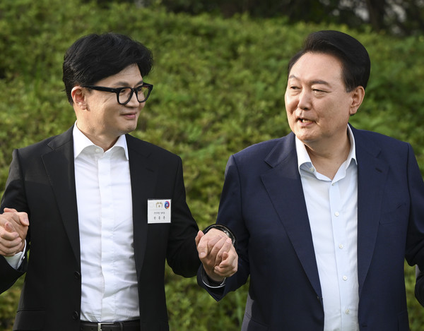▲ 윤석열 대통령과 한동훈 국민의힘 대표. /뉴시스