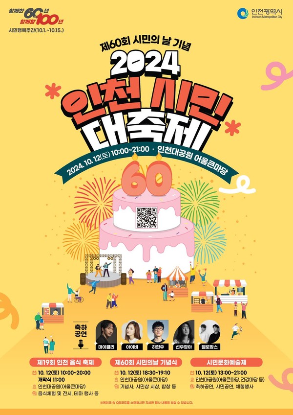 ▲ 인천시 제60회 시민의 날 기념행사(2024 인천시민 대축제) 포스터.