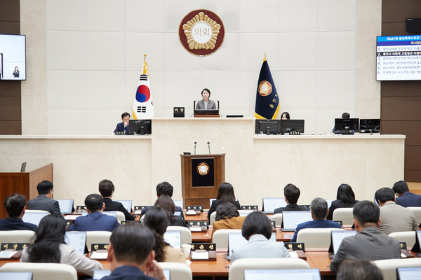▲ 용인특례시의회 제287회 임시회 진행 모습.