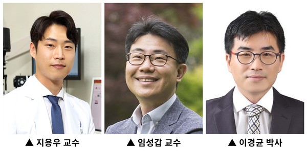 ▲ (왼쪽부터) 연세대학교 의과대학 용인세브란스병원 안과 지용우 교수, 한국과학기술원(KAIST) 생명화학공학과 임성갑 교수, 나노종합기술원 이경균 박사.