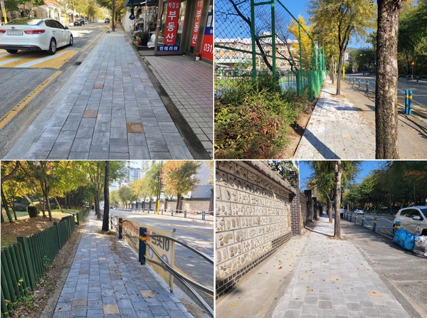 ▲ 남양주시 관내 노후 보도블럭 교체 후 모습.