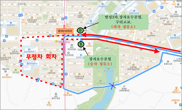 ▲ 남양주시 38번 버스 노선도.