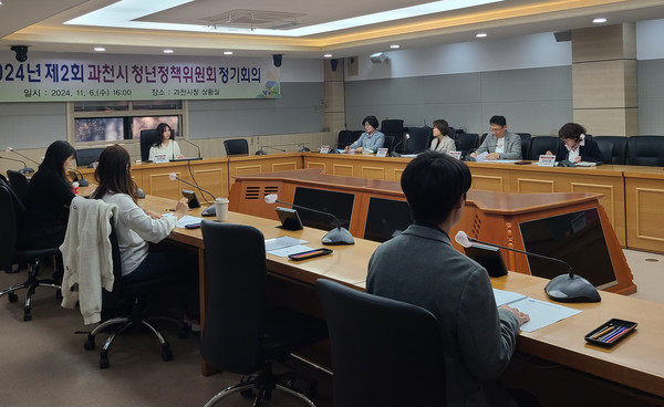 ▲ 과천시 청년정책위원회 정기회의 개최 모습.