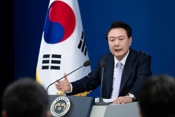 ▲ 대국민담화 및 기자회견하는 윤석열 대통령. /뉴시스