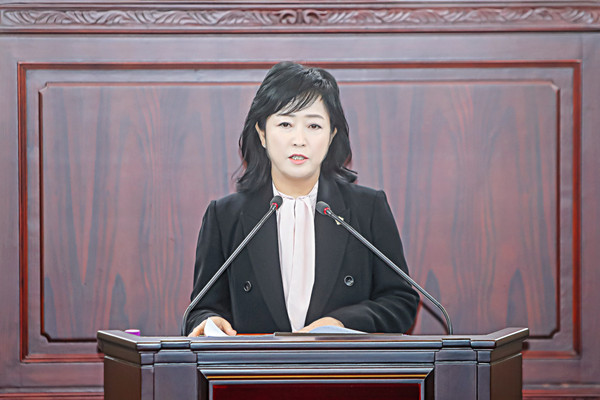 ▲ 화성시의회 차순임 의원 5분 자유발언 모습.