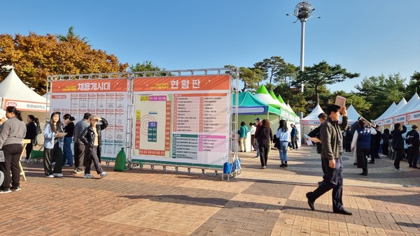 ▲ 안성시 하반기 채용박람회 개최 모습.
