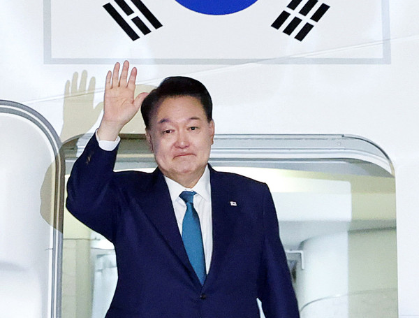 ▲ 리우데자네이루 도착한 윤석열 대통령. /뉴시스