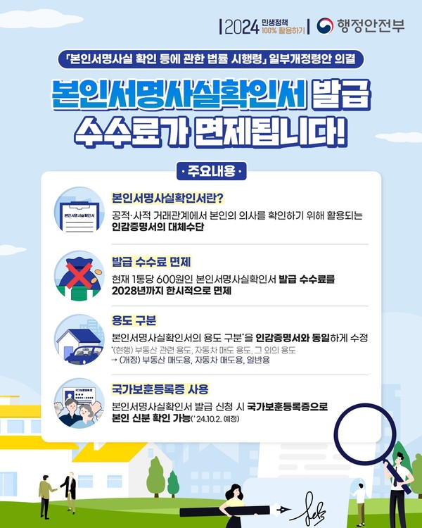▲ 본인서명사실확인서 발급 안내물.