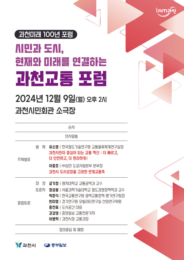 ▲ 과천시 미래100년 교통포럼 포스터.