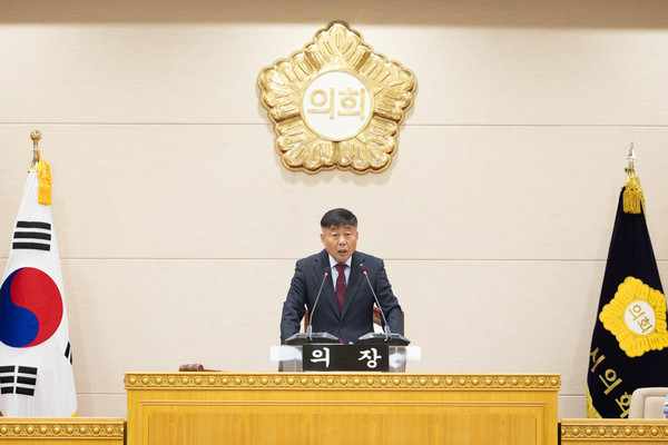 ▲ 윤창철 의장이 당선소감을 밝히고 있다.