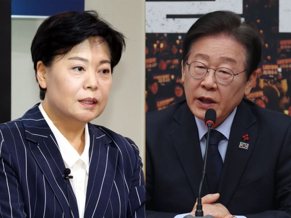▲ 윤희숙 전 의원(왼쪽)과 이재명 더불어민주당 당대표(오른쪽).