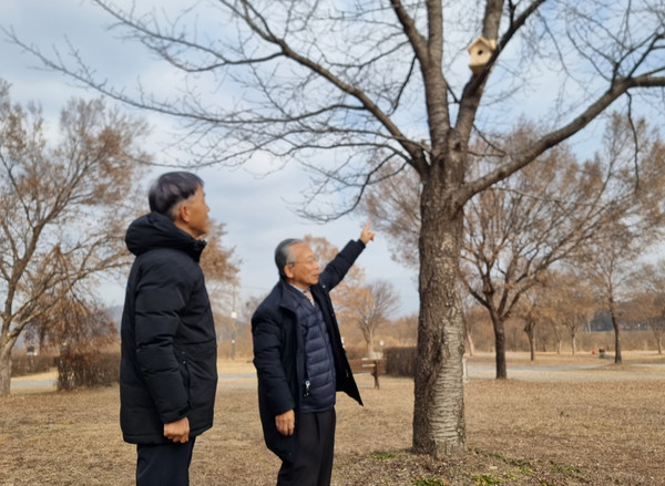 ▲ 이포보캠핑장 새집달기 모습.