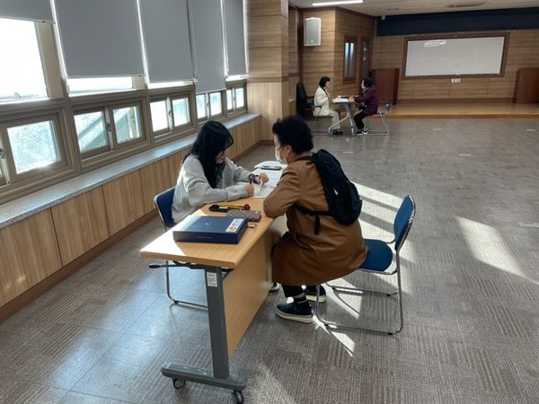 ▲ 인천 남동구 치매스마트큐어콜 사업평가 실시 모습.