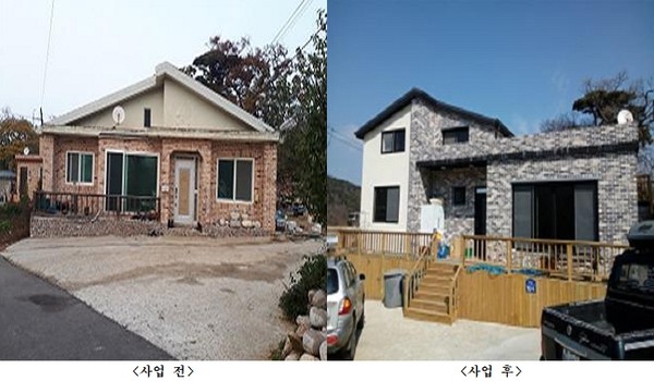 ▲ 노후주택 개량사업 전후 모습.