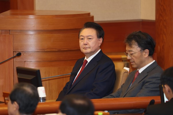 ▲ 탄핵심판 3차 변론 출석한 윤석열 대통령. /뉴시스