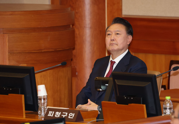 ▲ 탄핵심판 4차 변론 출석한 윤석열 대통령. /뉴시스
