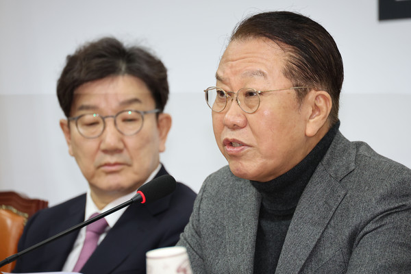 ▲ 권영세 국민의힘 비상대책위원장이 31일 오전 서울 여의도 국회에서 열린 비상대책위원회의에서 발언하고 있다. /뉴시스
