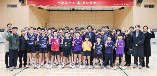 ▲ 도성훈 인천광역시교육감 ‘학교운동부 동계 훈련 격려’ 모습.