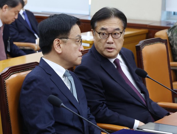 ▲ 대화하는 최상목 권한대행-정진석 비서실장. /뉴시스