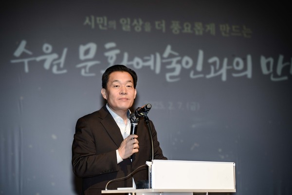 ▲ 이재준 수원특례시장이 인사말을 하고 있다.
