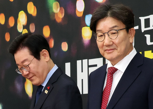 ▲ 이재명 대표 예방한 권성동 원내대표. /뉴시스