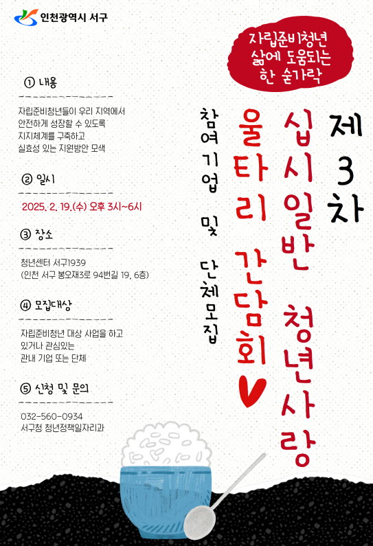 ▲ 제3회 십시일반 청년사랑 울타리 간담회 참여 기업 및 단체 모집 안내물.