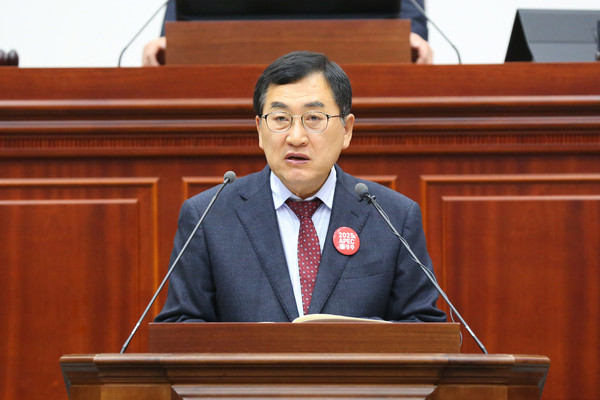 ▲ 주낙영 경주시장이 “APEC 정상회의의 성공을 위해 총력을 기울이겠다”고 강조하고 있다.