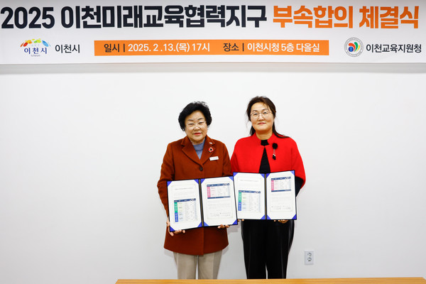 ▲ 이천미래교육협력지구 부속합의 체결식 개최 모습.