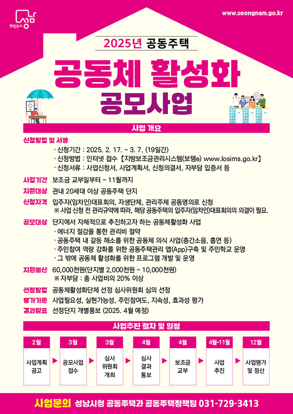 ▲ 2025년 공동주택 공동체활성화 공모사업 홍보포스터.