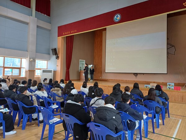 ▲ 세계로국제중고등학교 신입생 오리엔테이션.