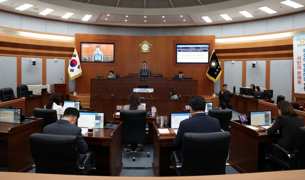 ▲ 오산시의회 제291회 임시회 개회 모습.