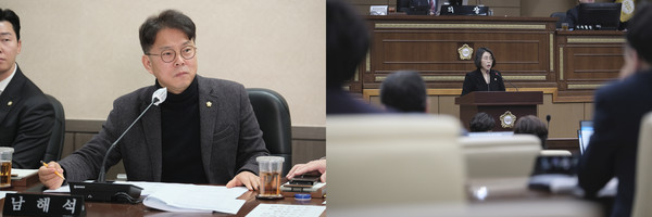 ▲ 남해석 의원(왼쪽)과 장정희 의원(오른쪽).