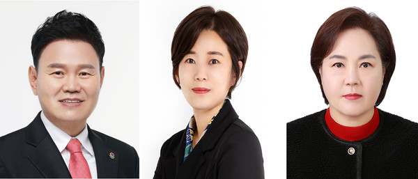 ▲ (왼쪽부터) 이관우 의원, 경수현 의원, 진선아 의원.