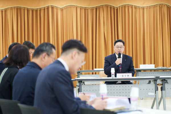 ▲ 강수현 양주시장이 ‘양주문화관광재단 설립 타당성 검토 최종 보고회’를 주재하고 있다.