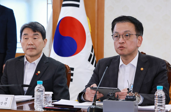 ▲ 최상목 대통령 권한대행 부총리 겸 기획재정부 장관(오른쪽)과 이주호 사회부총리 겸 교육부 장관. /뉴시스