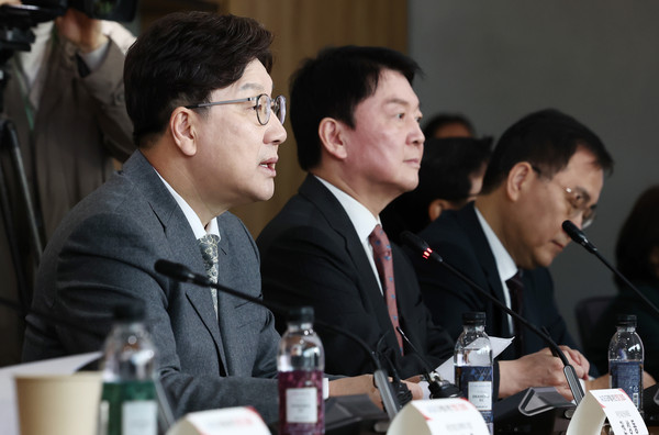▲ AI 현장 간담회 발언하는 권성동 원내대표. /뉴시스