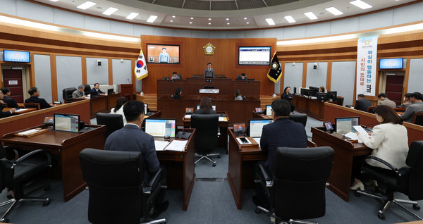 ▲ 오산시의회 제292회 임시회 개회 모습.
