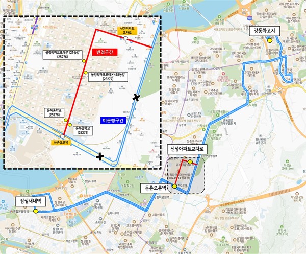 ▲ 시내버스 3323번 노선도.