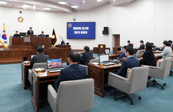 ▲ 하남시의회 제338회 임시회 제2차 본회의 전경.