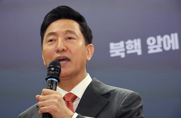 ▲ 기조연설하는 오세훈 시장. /뉴시스