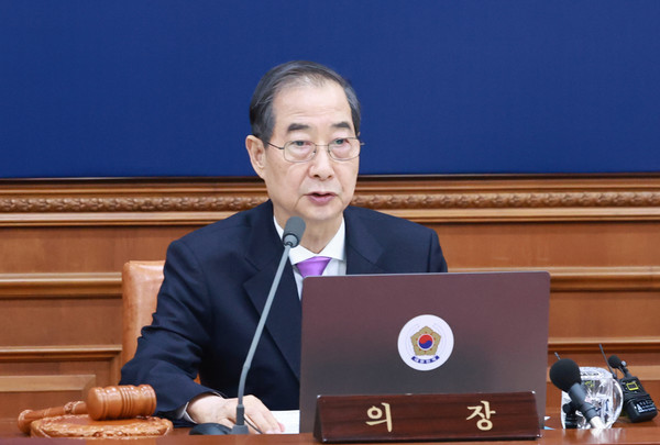 ▲ 한덕수 대통령 권한대행 주재 국무회의. /뉴시스