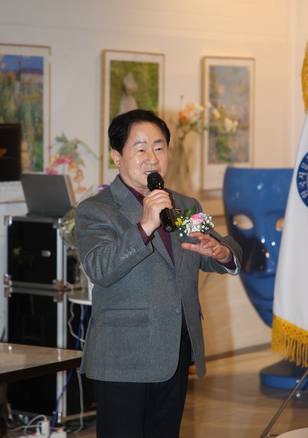 ▲ 주광덕 남양주시장이 한국자유총연맹 남양주시지회 발전위원회 발대식에서 인사말을 하고 있다.